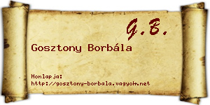 Gosztony Borbála névjegykártya