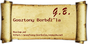 Gosztony Borbála névjegykártya